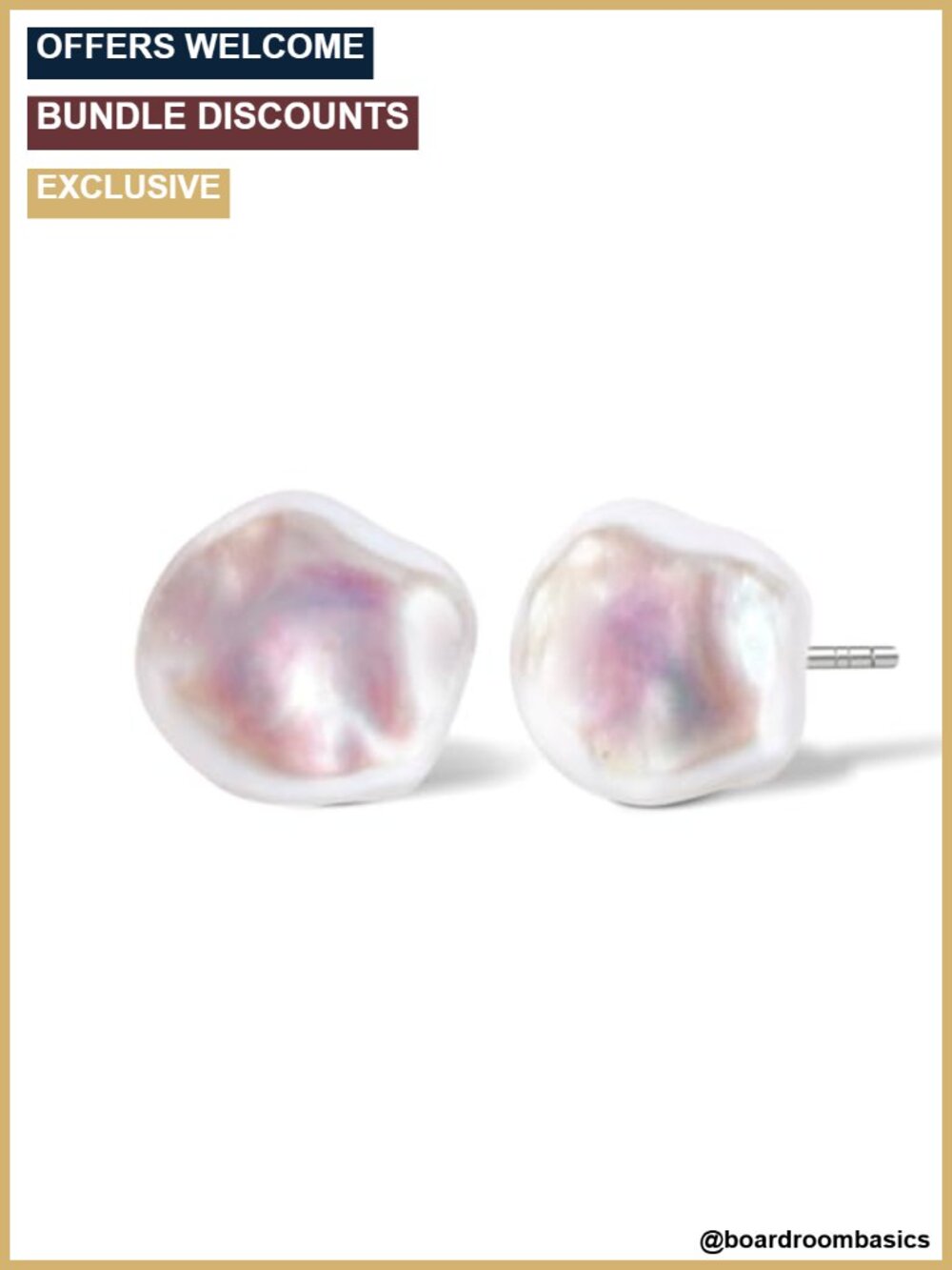 Freshwater Baroque Pearl Stud Earrings S925 Sterling Silver Hypoallergenic